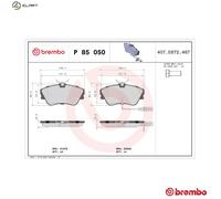 BREMBO P 85 050 Brake pad set
