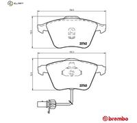Brembo Brake Pad Set P 85 056 Front for Audi A6 C5, A6 C5 Avant, Allroad C5