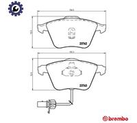 Brembo Brake Pad Set P 85 056 Front for Audi A6 C5, A6 C5 Avant, Allroad C5