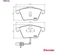 Brembo Brake Pad Set P 85 056 Front for Audi A6 C5, A6 C5 Avant, Allroad C5