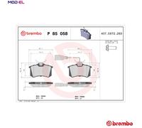BREMBO P 85 058 Brake pad set