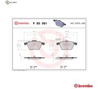 Brembo Brake Pad Set P 85 061 - for VW, Ford, SEAT - Fits 7M3698151A, 1109014, 1237133