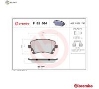 BREMBO P 85 064 Brake pad set