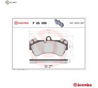 Disc Brake Brake Pad Set Front Fits Mercedes G-Class Porsche VW Brembo P 85 069