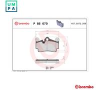 BREMBO P 85 070 Brake pad set