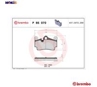 BRAKE PAD SET DISC BRAKE P 85 070 FOR VW BMV/BMX/BKJ 3.2L 6cyl TOUAREG