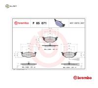BRAKE PAD SET DISC BRAKE P 85 071 FOR SKODA ROOMSTER/Praktik FABIA/II/Combi 1.4L