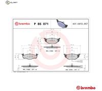 Brembo Brake Pad Set P 85 071 – Front – Fits Skoda/VW Fabia & Polo – Set of 4