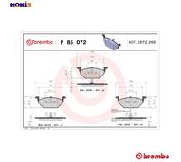 BRAKE PAD SET DISC BRAKE P 85 072 FOR VW GOLF/IV/Mk BORA JETTA AZG/AVH 2.0L 4cyl