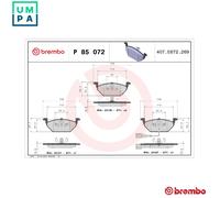 BREMBO P83096 Front Brake Pads Fits Toyota Hilux 77365813