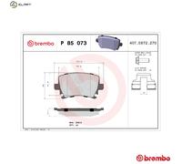Brake pads P 85 073 BREMBO for VW SKODA AUDI SEAT