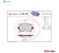 Brake pads P 85 073 BREMBO for VW SKODA AUDI SEAT