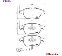 Brembo P 85 075 Brake Pads, Black