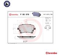 Brake pads P 85 076 BREMBO for VW AUDI