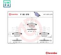 BREMBO P 85 079 Brake pad set