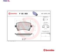 BRAKE PAD SET DISC BRAKE P 85 083 FOR VW CARAVELLE/TRANSPORTER/Bus/Mk/KOMBI 2.0L