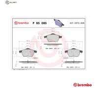 Brake pads P 85 085 BREMBO for AUDI VW SKODA SEAT