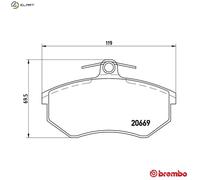 Brake pads P 85 092 BREMBO for AUDI 80 B3 Saloon 100 C2 Saloon COUPE B2 90 B3