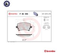 BRAKE PAD SET DISC BRAKE P 85 095X FOR SKODA SUPERB/II OCTAVIA/III/Combi VW