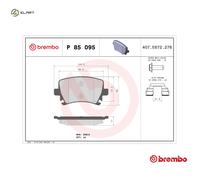 BRAKE PAD SET DISC BRAKE P 85 095X FOR SKODA SUPERB/II OCTAVIA/III/Combi VW