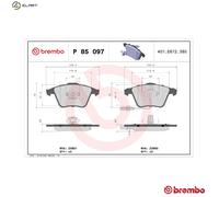 BREMBO P85097 Brake Pad Set Front With Piston Clip Fits Audi A4 A6 Allroad