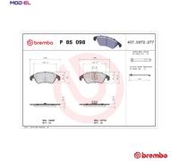 Brembo Brake Pad Set P 85 098X Front Fits Audi A4/A5/A6/A7/Q5