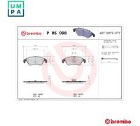 Brembo Brake Pad Set P 85 098X Front Fits Audi A4/A5/A6/A7/Q5