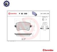 Brake pads P 85 099 BREMBO for AUDI Q5 A5 A5 Sportback A5 Convertible A4 B8