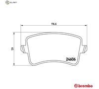 Brembo P85100 Rear Disc Brake Pad - Set of 4