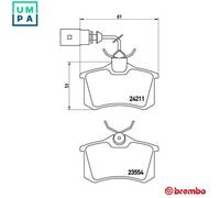 Brake pads P 85 101 BREMBO for AUDI A4 B5 Avant
