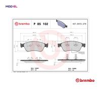 BRAKE PAD SET DISC BRAKE P 85 102 FOR VW AUDI A6/S6 A8L BRK/BKL/AYT 3.2L 6cyl A6