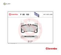 BRAKE PAD SET DISC BRAKE P 85 103 FOR VW AUDI PORSCHE BMV 3.2L BKS/CATA 3.0L Q7