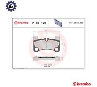 Rear Brake Pad Set 4x Pads Prepared For Wear Indicator Braking - Brembo P85103