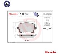 BRAKE PAD SET DISC BRAKE P 85 108 FOR VW CC/PASSAT/SEDAN/GRANDE MAGOTAN 2.0L