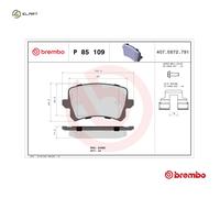 BRAKE PAD SET DISC BRAKE P 85 109X FOR VW CC/PASSAT/SEDAN/GRANDE GOLF SHARAN CC