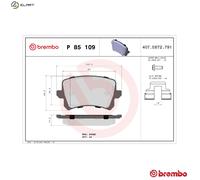 Brembo Brake Pad Set P 85 109X - Rear - Fits VW Tiguan Sharan Passat