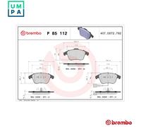 BREMBO P 85 112 Brake pad set