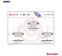 BRAKE PAD SET DISC BRAKE P 85 112X FOR AUDI CZEA/CHPB/CZDA 1.4L 4cyl Q3