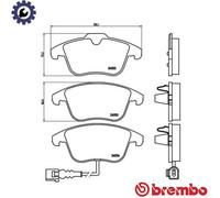 BREMBO Brake pad set XTRA LINE incl. wear warning contact P 85 112X Brake pads,Brake pad set, disc brake VW,AUDI,SEAT,TIGUAN (5N_),SHARAN (7N1, 7N2)