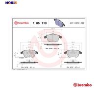 Brake pads P 85 113 BREMBO for AUDI A5 A5 Sportback A5 Convertible A4 Allroad B8
