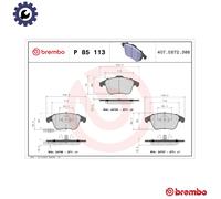 BRAKE PAD SET DISC BRAKE P 85 113X FOR AUDI A4/S4 A5/S5 CAEB/CPMA/CDNC 2.0L 4cyl