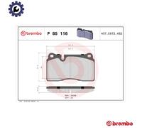 Brembo Brake Pad Set 8D332C562BA - Rear, fits Aston Martin DBS 5.2 (2018)