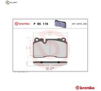 Brembo Brake Pad Set 8D332C562BA - Rear, fits Aston Martin DBS 5.2 (2018)