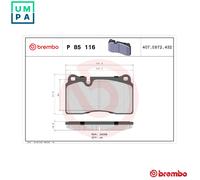 Brembo Brake Pad Set 8D332C562BA - Rear, fits Aston Martin DBS 5.2 (2018)