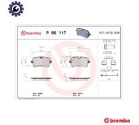 BREMBO P 85 117 Brake pad set