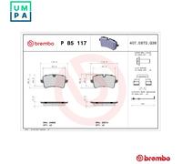 BRAKE PAD SET DISC BRAKE P 85 117 FOR AUDI A4 A8L A7/Sportback/S7 CHJA 2.0L A8L