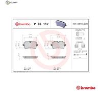 BREMBO P 85 117 Brake pad set