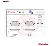 BRAKE PAD SET DISC BRAKE P 85 120 FOR AUDI A4 A8L CHJA/CYPA 2.0L 4cyl A8L 6cyl