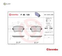 Brembo Rear Brake Pad Set fits Audi A4 A8