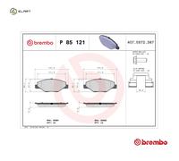 BRAKE PAD SET DISC BRAKE P 85 121 FOR SKODA FABIA/II/Combi/III RAPID VW 1.0L